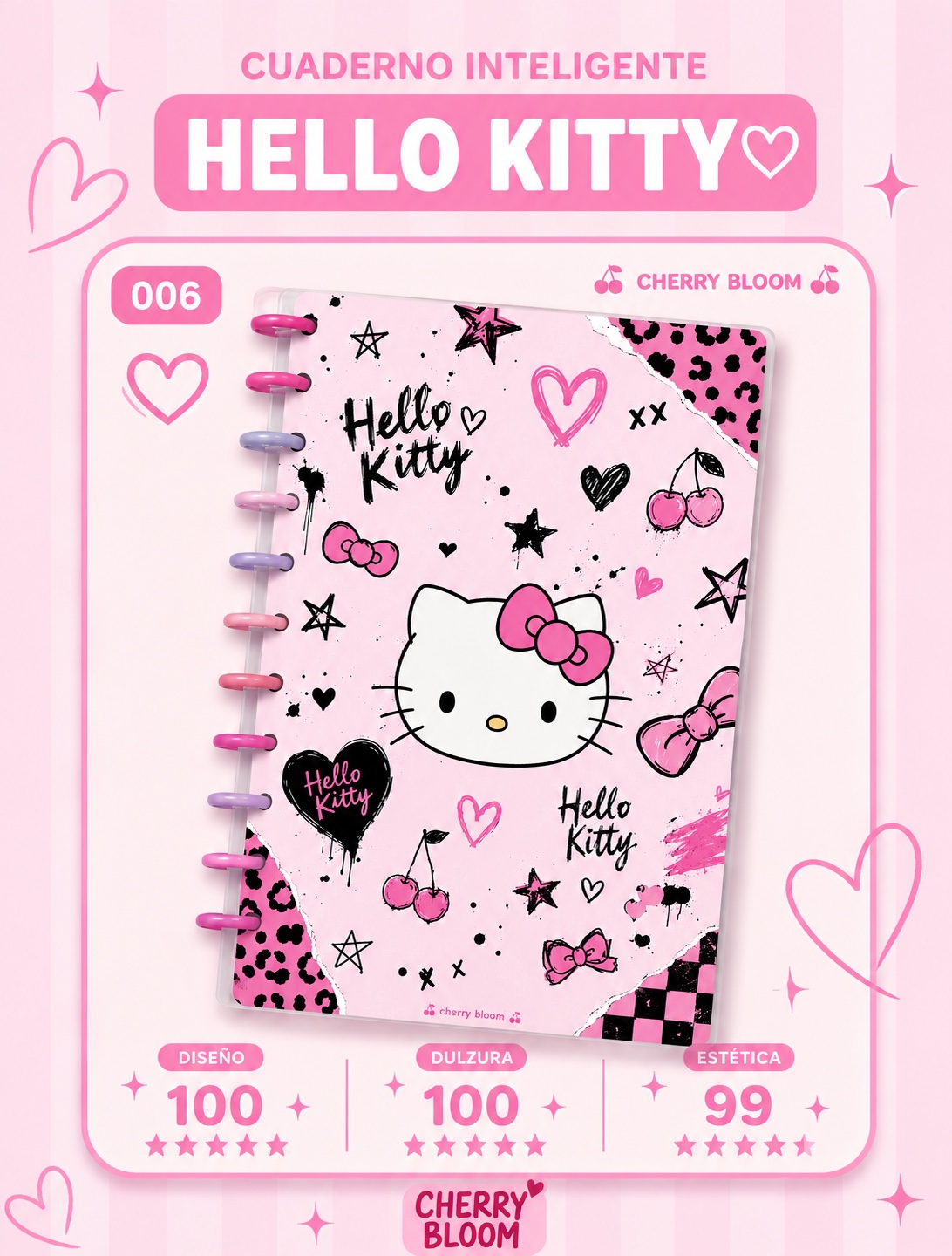 Cuaderno personalizado estilo Hello Kitty